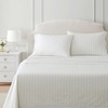 image:imageMartha Stewart  Full Sheet Set with Fitted Sheet amp Pillowcases Cotton Percale Bedding with a Smooth Feel Deep Pocket Gingham BrownFrancesca Stripe Beige