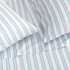 image:imageMartha Stewart  Full Sheet Set with Fitted Sheet amp Pillowcases Cotton Percale Bedding with a Smooth Feel Deep Pocket Gingham BrownFrancesca Stripe Blue