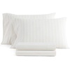 image:imageMartha Stewart  Full Sheet Set with Fitted Sheet amp Pillowcases Cotton Percale Bedding with a Smooth Feel Deep Pocket Gingham BrownFrancesca Stripe Beige