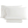 image:imageMartha Stewart  Full Sheet Set with Fitted Sheet amp Pillowcases Cotton Percale Bedding with a Smooth Feel Deep Pocket Gingham BrownFrancesca Stripe Beige