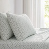 image:imageMartha Stewart  Full Sheet Set with Fitted Sheet amp Pillowcases Cotton Percale Bedding with a Smooth Feel Deep Pocket Gingham BrownKennedy Floral Green