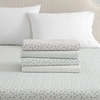 image:imageMartha Stewart  Full Sheet Set with Fitted Sheet amp Pillowcases Cotton Percale Bedding with a Smooth Feel Deep Pocket Gingham BrownKennedy Floral Green
