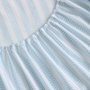 image:imageMartha Stewart  Full Sheet Set with Fitted Sheet amp Pillowcases Cotton Percale Bedding with a Smooth Feel Deep Pocket Gingham BrownLeaf Stripe Blue