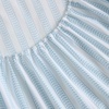 image:imageMartha Stewart  Full Sheet Set with Fitted Sheet amp Pillowcases Cotton Percale Bedding with a Smooth Feel Deep Pocket Gingham BrownLeaf Stripe Blue