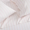 image:imageMartha Stewart  Full Sheet Set with Fitted Sheet amp Pillowcases Cotton Percale Bedding with a Smooth Feel Deep Pocket Gingham BrownLeaf Stripe Pink