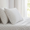 image:imageMartha Stewart  Full Sheet Set with Fitted Sheet amp Pillowcases Cotton Percale Bedding with a Smooth Feel Deep Pocket Gingham BrownLeaf Trellis Beige