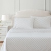 image:imageMartha Stewart  Full Sheet Set with Fitted Sheet amp Pillowcases Cotton Percale Bedding with a Smooth Feel Deep Pocket Gingham BrownLeaf Trellis Beige