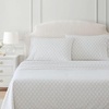 image:imageMartha Stewart  Full Sheet Set with Fitted Sheet amp Pillowcases Cotton Percale Bedding with a Smooth Feel Deep Pocket Gingham BrownLeaf Trellis Beige