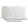 image:imageMartha Stewart  Full Sheet Set with Fitted Sheet amp Pillowcases Cotton Percale Bedding with a Smooth Feel Deep Pocket Gingham BrownLeaf Trellis Beige