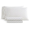 image:imageMartha Stewart  Full Sheet Set with Fitted Sheet amp Pillowcases Cotton Percale Bedding with a Smooth Feel Deep Pocket Gingham BrownLeaf Trellis Beige