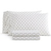 image:imageMartha Stewart  Full Sheet Set with Fitted Sheet amp Pillowcases Cotton Percale Bedding with a Smooth Feel Deep Pocket Gingham BrownLeaf Trellis Beige