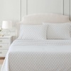image:imageMartha Stewart  Full Sheet Set with Fitted Sheet amp Pillowcases Cotton Percale Bedding with a Smooth Feel Deep Pocket Gingham BrownLeaf Trellis Beige