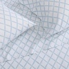 image:imageMartha Stewart  Full Sheet Set with Fitted Sheet amp Pillowcases Cotton Percale Bedding with a Smooth Feel Deep Pocket Gingham BrownLeaf Trellis Blue