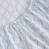 image:imageMartha Stewart  Full Sheet Set with Fitted Sheet amp Pillowcases Cotton Percale Bedding with a Smooth Feel Deep Pocket Gingham BrownLeaf Trellis Blue