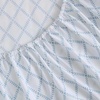 image:imageMartha Stewart  Full Sheet Set with Fitted Sheet amp Pillowcases Cotton Percale Bedding with a Smooth Feel Deep Pocket Gingham BrownLeaf Trellis Blue