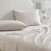 image:imageMartha Stewart  Full Sheet Set with Fitted Sheet amp Pillowcases Cotton Percale Bedding with a Smooth Feel Deep Pocket Gingham BrownLeaves Beige