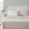 image:imageMartha Stewart  Full Sheet Set with Fitted Sheet amp Pillowcases Cotton Percale Bedding with a Smooth Feel Deep Pocket Gingham BrownLeaves Beige