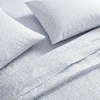 image:imageMartha Stewart  Full Sheet Set with Fitted Sheet amp Pillowcases Cotton Percale Bedding with a Smooth Feel Deep Pocket Gingham BrownLeaves Blue