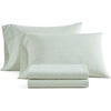 image:imageMartha Stewart  Full Sheet Set with Fitted Sheet amp Pillowcases Cotton Percale Bedding with a Smooth Feel Deep Pocket Gingham BrownLeaves Green