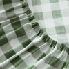 image:imageMartha Stewart  Full Sheet Set with Fitted Sheet amp Pillowcases Cotton Percale Bedding with a Smooth Feel Deep Pocket Gingham BrownMadison Gingham Green