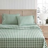 image:imageMartha Stewart  Full Sheet Set with Fitted Sheet amp Pillowcases Cotton Percale Bedding with a Smooth Feel Deep Pocket Gingham BrownMadison Gingham Green