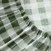 image:imageMartha Stewart  Full Sheet Set with Fitted Sheet amp Pillowcases Cotton Percale Bedding with a Smooth Feel Deep Pocket Gingham BrownMadison Gingham Green