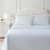 image:imageMartha Stewart  Full Sheet Set with Fitted Sheet amp Pillowcases Cotton Percale Bedding with a Smooth Feel Deep Pocket Gingham BrownPolka Dot Blue