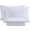 image:imageMartha Stewart  Full Sheet Set with Fitted Sheet amp Pillowcases Cotton Percale Bedding with a Smooth Feel Deep Pocket Gingham BrownPolka Dot Blue