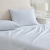 image:imageMartha Stewart  Full Sheet Set with Fitted Sheet amp Pillowcases Cotton Percale Bedding with a Smooth Feel Deep Pocket Gingham BrownPolka Dot Blue