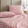 image:imageMartha Stewart  Full Sheet Set with Fitted Sheet amp Pillowcases Cotton Percale Bedding with a Smooth Feel Deep Pocket Gingham BrownRose Ribbon Red