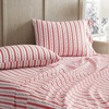 image:imageMartha Stewart  Full Sheet Set with Fitted Sheet amp Pillowcases Cotton Percale Bedding with a Smooth Feel Deep Pocket Gingham BrownRose Ribbon Red