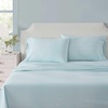 image:imageMartha Stewart  Full Sheet Set with Fitted Sheet amp Pillowcases Cotton Percale Bedding with a Smooth Feel Deep Pocket Gingham BrownSmall Gingham Blue