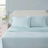 image:imageMartha Stewart  Full Sheet Set with Fitted Sheet amp Pillowcases Cotton Percale Bedding with a Smooth Feel Deep Pocket Gingham BrownSmall Gingham Blue