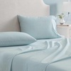image:imageMartha Stewart  Full Sheet Set with Fitted Sheet amp Pillowcases Cotton Percale Bedding with a Smooth Feel Deep Pocket Gingham BrownSmall Gingham Blue