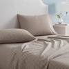 image:imageMartha Stewart  Full Sheet Set with Fitted Sheet amp Pillowcases Cotton Percale Bedding with a Smooth Feel Deep Pocket Gingham BrownSmall Gingham Brown