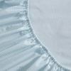 image:imageMartha Stewart  Full Sheet Set with Fitted Sheet amp Pillowcases Cotton Percale Bedding with a Smooth Feel Deep Pocket Gingham BrownStripe Blue