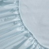 image:imageMartha Stewart  Full Sheet Set with Fitted Sheet amp Pillowcases Cotton Percale Bedding with a Smooth Feel Deep Pocket Gingham BrownStripe Blue