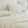 image:imageMartha Stewart  Full Sheet Set with Fitted Sheet amp Pillowcases Cotton Percale Bedding with a Smooth Feel Deep Pocket Gingham BrownStripe Yellow
