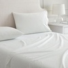 image:imageMartha Stewart  Full Sheet Set with Fitted Sheet amp Pillowcases Cotton Percale Bedding with a Smooth Feel Deep Pocket Gingham BrownTicking Stripe Green
