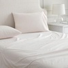 image:imageMartha Stewart  Full Sheet Set with Fitted Sheet amp Pillowcases Cotton Percale Bedding with a Smooth Feel Deep Pocket Gingham BrownTicking Stripe Pink