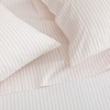 image:imageMartha Stewart  Full Sheet Set with Fitted Sheet amp Pillowcases Cotton Percale Bedding with a Smooth Feel Deep Pocket Gingham BrownTicking Stripe Pink