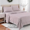 image:imageMartha Stewart  Full Sheet Set with Fitted Sheet amp Pillowcases Soft Cotton Flannel Bedding Deep Pocket Ticking Stripe BlueHoliday Lodge Plaid RedGrey
