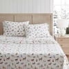 image:imageMartha Stewart  Full Sheet Set with Fitted Sheet amp Pillowcases Soft Cotton Flannel Bedding Deep Pocket Ticking Stripe BlueHoliday Pups Brown