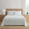 image:imageMartha Stewart  Full Sheet Set with Fitted Sheet amp Pillowcases Soft Cotton Flannel Bedding Deep Pocket Ticking Stripe BlueVintage Rose Blue