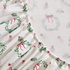 image:imageMartha Stewart  Full Sheet Set with Fitted Sheet amp Pillowcases Soft Cotton Flannel Bedding Deep Pocket Ticking Stripe BlueWreaths  Mistletoe Green