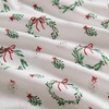 image:imageMartha Stewart  Full Sheet Set with Fitted Sheet amp Pillowcases Soft Cotton Flannel Bedding Deep Pocket Ticking Stripe BlueWreaths  Mistletoe Green