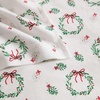 image:imageMartha Stewart  Full Sheet Set with Fitted Sheet amp Pillowcases Soft Cotton Flannel Bedding Deep Pocket Ticking Stripe BlueWreaths  Mistletoe Green