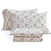 image:imageMartha Stewart  Full Sheet Set with Fitted Sheet amp Pillowcases Soft Cotton Flannel Bedding Deep Pocket Ticking Stripe BlueWreaths  Mistletoe Green