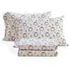 image:imageMartha Stewart  Full Sheet Set with Fitted Sheet amp Pillowcases Soft Cotton Flannel Bedding Deep Pocket Ticking Stripe BlueWreaths  Mistletoe Green