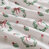 image:imageMartha Stewart  Full Sheet Set with Fitted Sheet amp Pillowcases Soft Cotton Flannel Bedding Deep Pocket Ticking Stripe BlueWreaths  Mistletoe Green